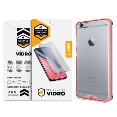 Imagem de Kit Capa Ultra Slim Air Rosa E Película De Vidro Dupla Para Iphone 6S