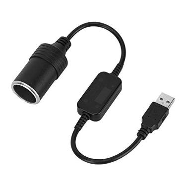 Imagem de KIMISS Adaptador USB para acendedor de cigarro, adaptador conversor de tomada de isqueiro USB de 5 V a 12 V, macho para fêmea