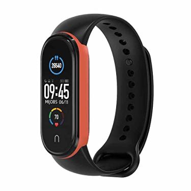 Imagem de Nandos-Store - Pulseira NSmart compatíveis com MI BAND 1/ MI BAND 2 / MI BAND 3 / MI BAND 4 / MI BAND 5 / MI BAND 6 / MI BAND 7 / MI BAND 8 (MI BAND 5, Preto com vermelho)