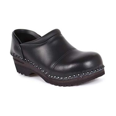 Imagem de Troentorp tamancos de couro unissex Bästad bico de aço Picasso, Preto, 40 M EU