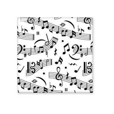 Imagem de Adesivo brilhante de azulejo de cerâmica com notas musicais e barras