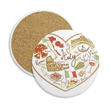 Imagem de Caneca de porta-copos com bandeira nacional do cinema romano e coração da Itália