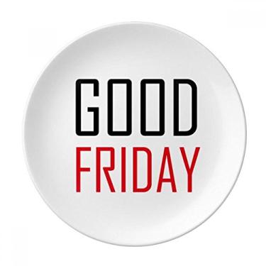 Imagem de Prato decorativo de porcelana Salver Salver Prato de jantar Celebrate Good Friday Canada Blessing