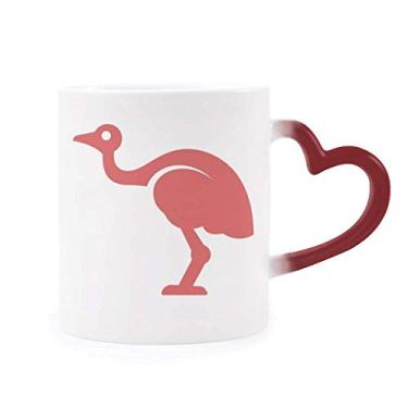 Imagem de Caneca Austrália avestruz estilo retrô ilustração vermelha sensível ao calor Caneca vermelha muda de cor vermelha