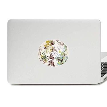 Imagem de Adesivo de notebook com emblema de vinil colorido de plantas de flores