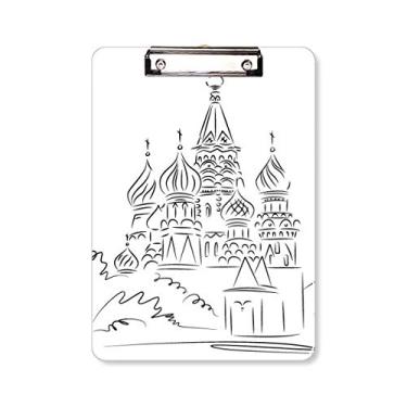 Imagem de Prancheta de rascunho da catedral da Rússia com arco preto e placa de apoio A4