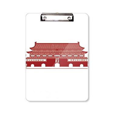 Imagem de Tiananmen Chairman Mao Red Chinês Prancheta Pasta de Escrita Placa de Apoio A4