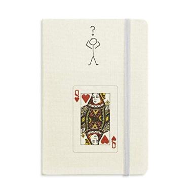 Imagem de Caderno de interrogação com estampa de cartas de baralho Coração Q Diário Clássico A5