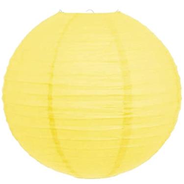 Imagem de Lanterna Luminária de Papel Oriental Amarela - 35cm