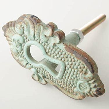 Imagem de Porta do guarda-roupa de móveis clássicos, liga de zinco, buraco de fechadura, puxador pequeno, gabinete americano retro, puxador de gaveta antigo, A, azul