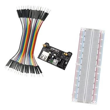 Imagem de Kit Protoboard 830 Com Regulador De Tensão e Fio Jumper Wrap 40 Fios - Para Arduino
