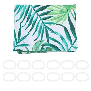 Imagem de Folha Verde Cenário Cortina de Chuveiro, Folhas Verdes Padrão Cortina de Chuveiro Impermeável Cortina de Chuveiro de Folhas Verdes para Banheiro (180cm * 180cm)