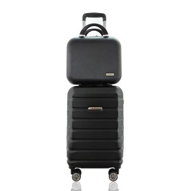 Imagem de Kit Mala de Bordo mais Frasqueira Rígida ABS - Gladiador B3 Preto