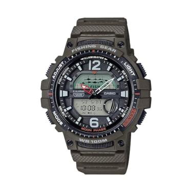 Imagem de Relógio esportivo masculino Casio Pro Trek Quartzo com pulseira de resina, Verde