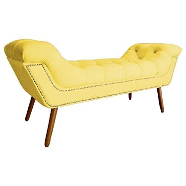 Imagem de Recamier Calçadeira Estofado Sienna Casal 140 Cm Suede Amarelo - DL DECOR