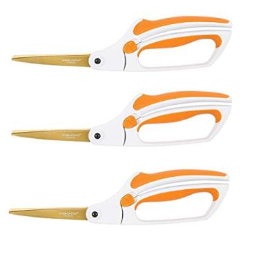 Imagem de Fiskars 12-71787097J Tesoura De Ação Fácil De Titânio 10 Polegadas Laranja E Branco (Pacote Com 3 De Titânio De 10 Polegadas) Laranja Branco
