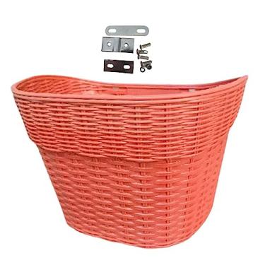 Imagem de Generic Cesta de bicicleta Cesta de guidão Durável Fácil de instalar Acessório de bicicleta a maioria das bicicletas para adultos Cesta de ciclismo Cestas de, L Marrom