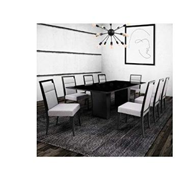 Imagem de Mesa de Jantar Herval Denver com 8 Cadeiras, 220 x 110 cm, Preta