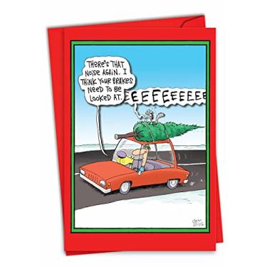 Imagem de NobleWorks - Cartão de nota de Natal com envelope (11,6 x 17,5 cm) - Quadrinhos engraçados, papelaria para o Natal - Árvore gritando 1883