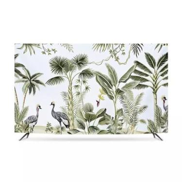 Imagem de ABANO Capa protetora contra poeira de 32-86 polegadas selva tropical capa de TV à prova de poeira protetor de tela de TV para LCD/LED, decoração de sala de estar para quarto interno, capa contra