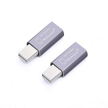 Imagem de Malarpon Mini emulador de exibição fantasma sem cabeça DispalyPort com luz azul para PC 4K Mini DP fictício (serve Headless 1080@60Hz-3840x2160@17Hz) 2P