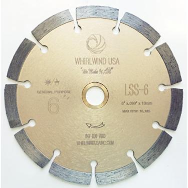 Imagem de Whirlwind USA LSS Lâminas de diamante segmentadas com corte seco ou molhado para uso geral Power Saw para alvenaria de tijolos/blocos de pedras de concreto (venda direta na fábrica), LSS 6, 6"