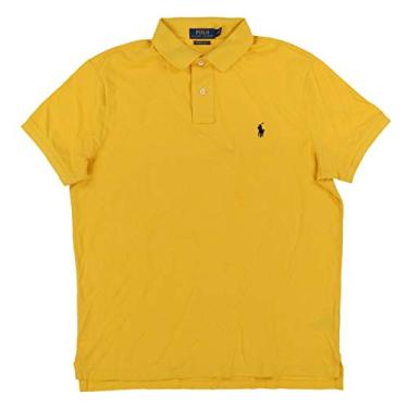 Imagem de Polo Ralph Lauren Camisa polo masculina de malha slim fit personalizada, Amarelo, G