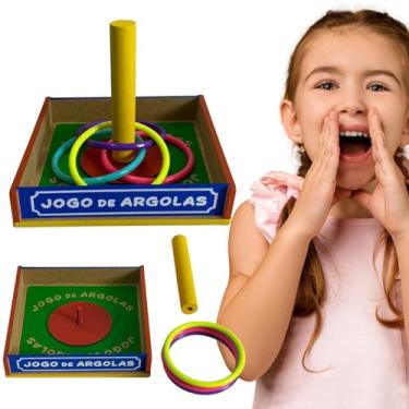Imagem de Jogo de Argolas Brinquedo Educativo e Pedagogico MDF
