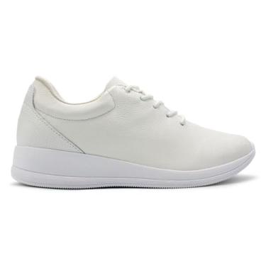 Imagem de Tênis Usaflex Feminino Básico Em Couro Detalhe Textura Branco Aj1206004 34