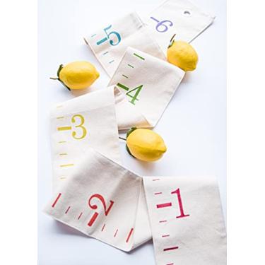 Imagem de White Loft Régua de tabela de altura familiar de lona arco-íris - rastreador de crescimento infantil para parede de berçário - lembrança de decoração de quarto infantil