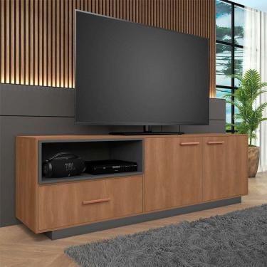 Imagem de rack para tv até 85 polegadas everest manchester e grafite 200 cm