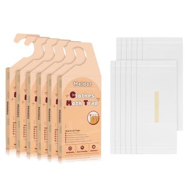 Imagem de Armadilhas para traças de roupas, pacote com 12 armadilhas não tóxicas e inodoras com atrativo de feromônios para armários e carpete, armadilha de cola pegajosa