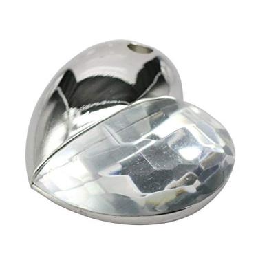 Imagem de 64 GB Prata Cristal Modelo Coração Flash Memory Stick PenDrive Pen Drive USB Flash Drive USB U Disk Flash Drive Disco Polegar U Disk