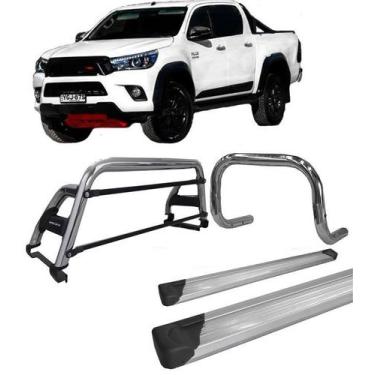 Imagem de Kit Quebra Mato Estribo Plataforma Santo Antônio H2 Hilux 16/20 Cromad