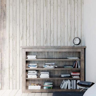 Imagem de Papel de Parede Adesivo Madeira Branca Silver Lavável 10 Metros - PAPE