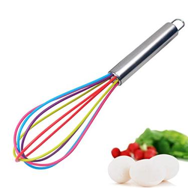 Imagem de Batedor de ovos de silicone 12 gadas Misturador de bolo manual doméstico Massa Leite Ovo Cozinha Batedor de ovos para restaurante Bar Bolo Loja Utensílios de cozinha Lavável na máquina de lavar l