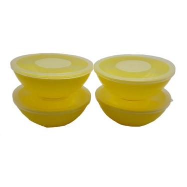 Imagem de Kit 8 Potes Redondo Com Tampa Marmita 600 Ml Amarelo - Dehaus