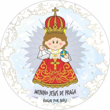 Imagem de Painel de Lona Redondo Santinhos Católicos Menino Jesus de Praga - Fab