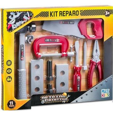 Imagem de Conjunto Ferramentas Oficina Criativa KIT Reparo 11 Peças Multikids