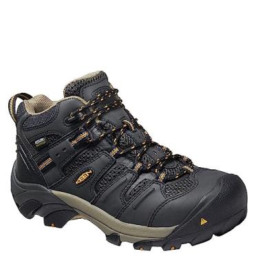 Imagem de KEEN Utility Women's Lansing Mid Height Steel Toe Waterproof Work Boots, Raven/Tawny Olive, 11