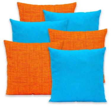 Imagem de Kit 6 Capas de Almofada Gorgurinho Lisa e Estampada 40x40 Zíper - BEM 