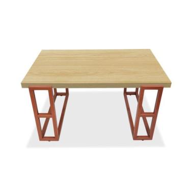 Imagem de Mesa De Centro Retangular Para Sala Brienz Cobre e Jade - Genus Móveis