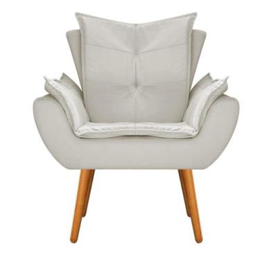 Imagem de Poltrona Decorativa Fenzzi Pés Palito Mel Sala de Espera material sint