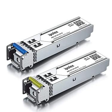 Imagem de ipolex Módulo SFP 1000Base-BIDI, um par de 1,25 G SFP Bidi SFP, Transceptor Gigabit SingleMode SFP, 1550nm/1310nm, até 20 km, para Cisco, Ubiquiti UniFi UF-SM-1G-S, Mikrotik, D-Link, Netgear, TP-Link