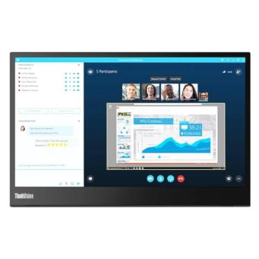 Imagem de Lenovo Monitor ThinkVision M14 35.6 cm Full HD 1920 x 1080 IPS - 300 Nit 6ms 2 portas USB tipo C, tela panorâmica, retroiluminada, LED, LCD, portátil, portátil, preto