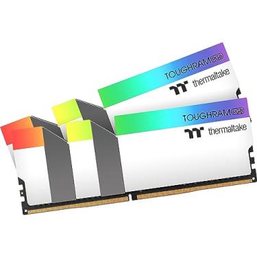Imagem de Thermaltake Kit Barrettes mémoire 16Go (2x8Go) DIMM DDR4 compatível com ToughRam RGB PC4-25600 (3200 MHz) (Branco)