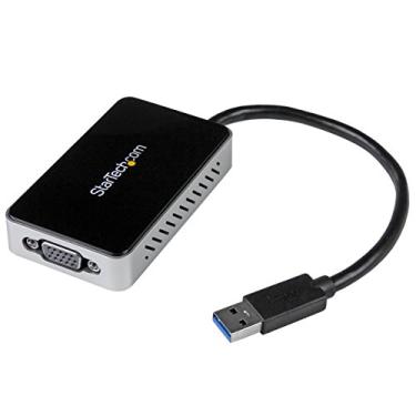 Imagem de StarTech. com adaptador USB 3.0 para VGA com 1 porta USB Hub - 1920 x 1200 - vídeo externo e placa gráfica - adaptador de monitor duplo - suporta Windows (USB32VGAEH)