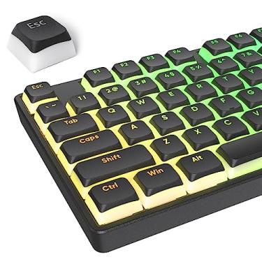 Imagem de surmen Teclas PBT com sublimação de tinta perfil XDA para teclado mecânico Cherry Gateron MX Switches (pudim preto)