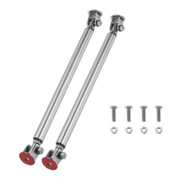 Imagem de Partuto 2 peças de 15 cm/5,91 pol. Varas de suporte para divisor de lábio de para-choque dianteiro traseiro ajustáveis barras de suporte de liga de alumínio tom prateado sem furos