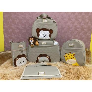 Imagem de Kit De Bolsa Mala Maternidade 5 Peças Completo Safari - WLN Magazine